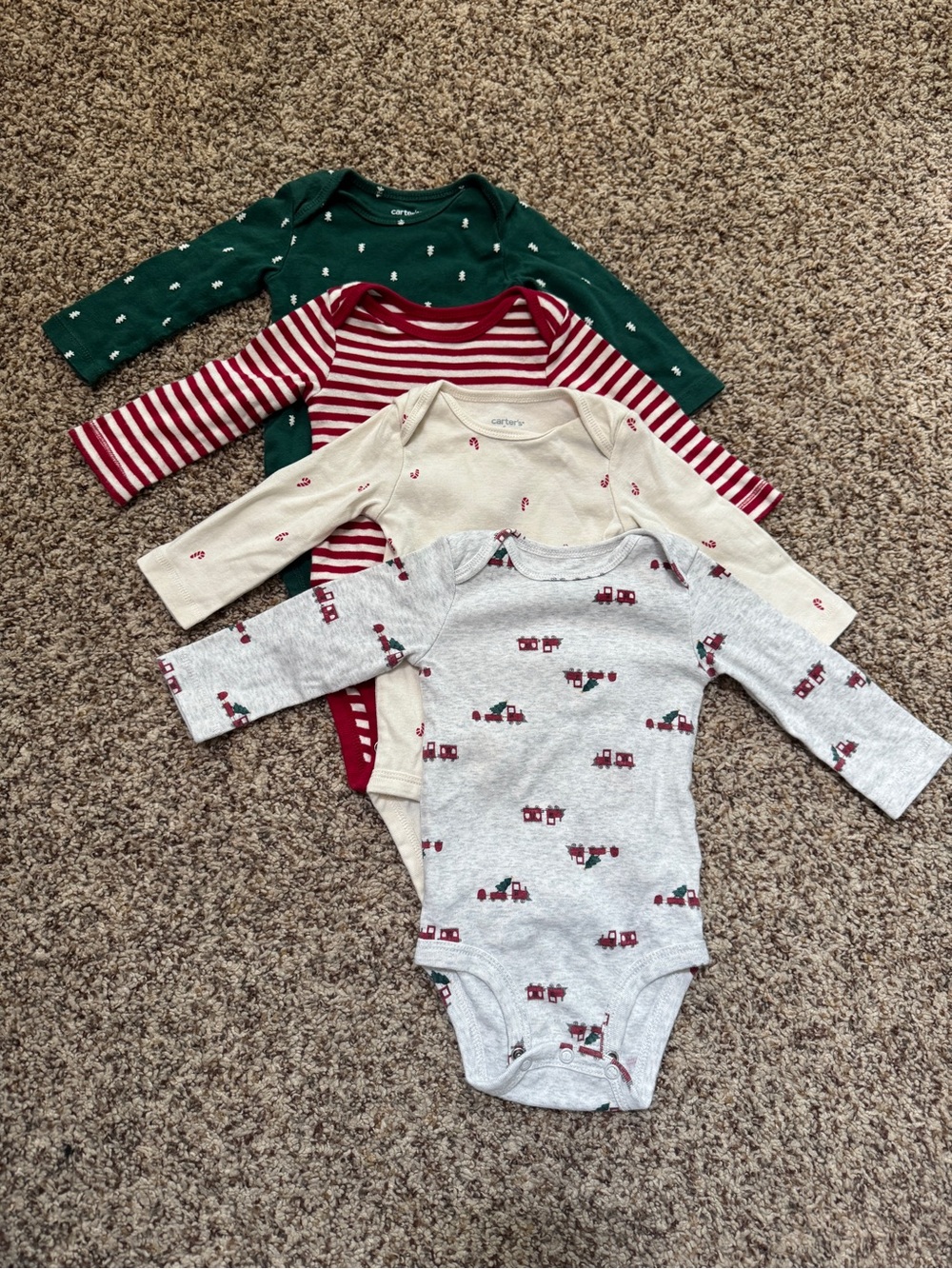 Carter’s Baby Christmas Long Sleeve Onesie Bundle
